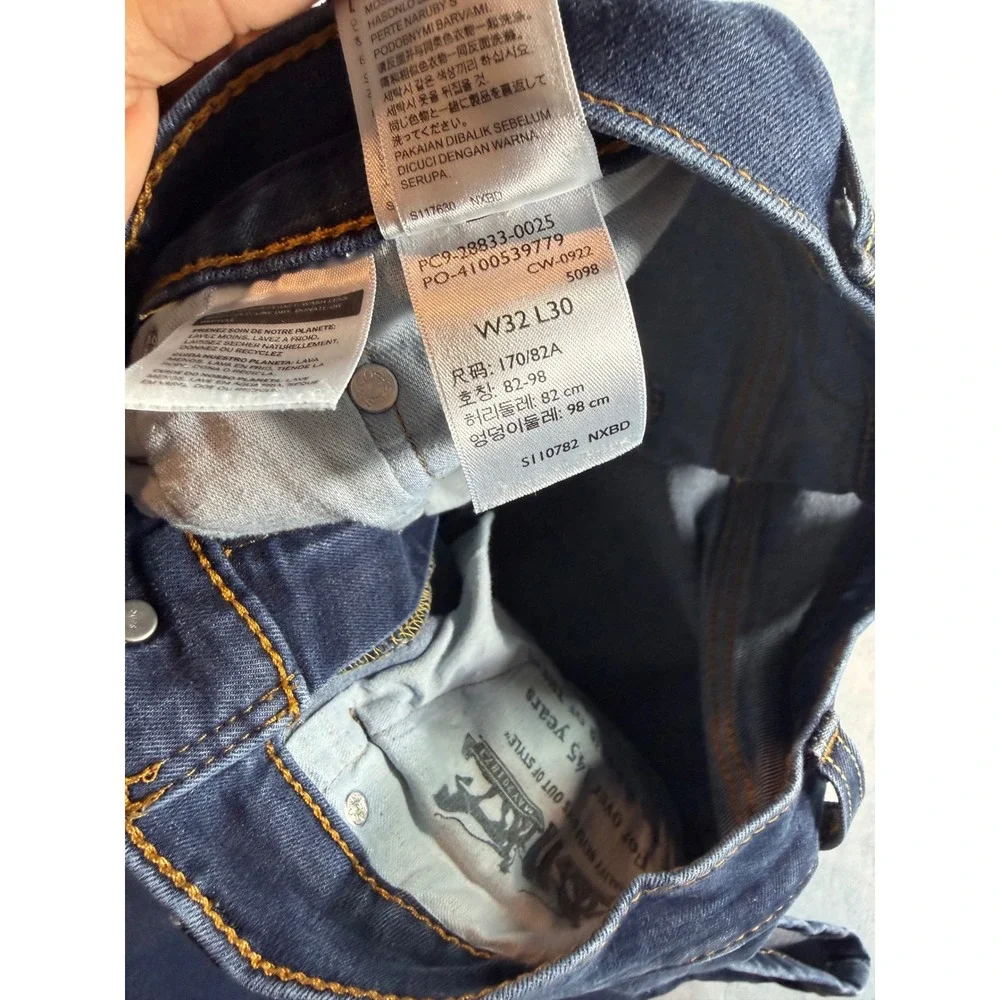 Levi's 512 Slim Taper Jeans Mens W32 L30 Blue Excellent Stretch Denim